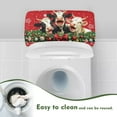 thumbnail image 4 of ZIATUBLE Christmas Cows Toilet Cover Toilet Tank Snowflakes Toilet Tank Dust Cover Pack of 2 with Elastic Bottom Toilet Mat Protective Cover Easy to Clean Toilet Tank Lid Covers Home Decor, 4 of 5