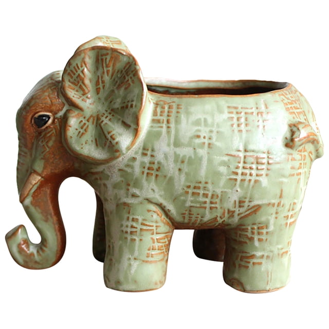 Coofit Succulent Pot Ceramic Elephant Flower Pot Succulent Planter Plant Pot for Home