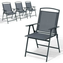 Pellebant Outdoor Dining Side Chairs - Set of 4, Gray