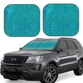 thumbnail image 2 of Daiia Blue Green Glitter 2PCS Car Windshield Sun Shade, Foldable Sun Shield for Car Front Window, Auto Sun Blocker Visor Protector Universal for Truck SUV Pickup-Small, 2 of 7