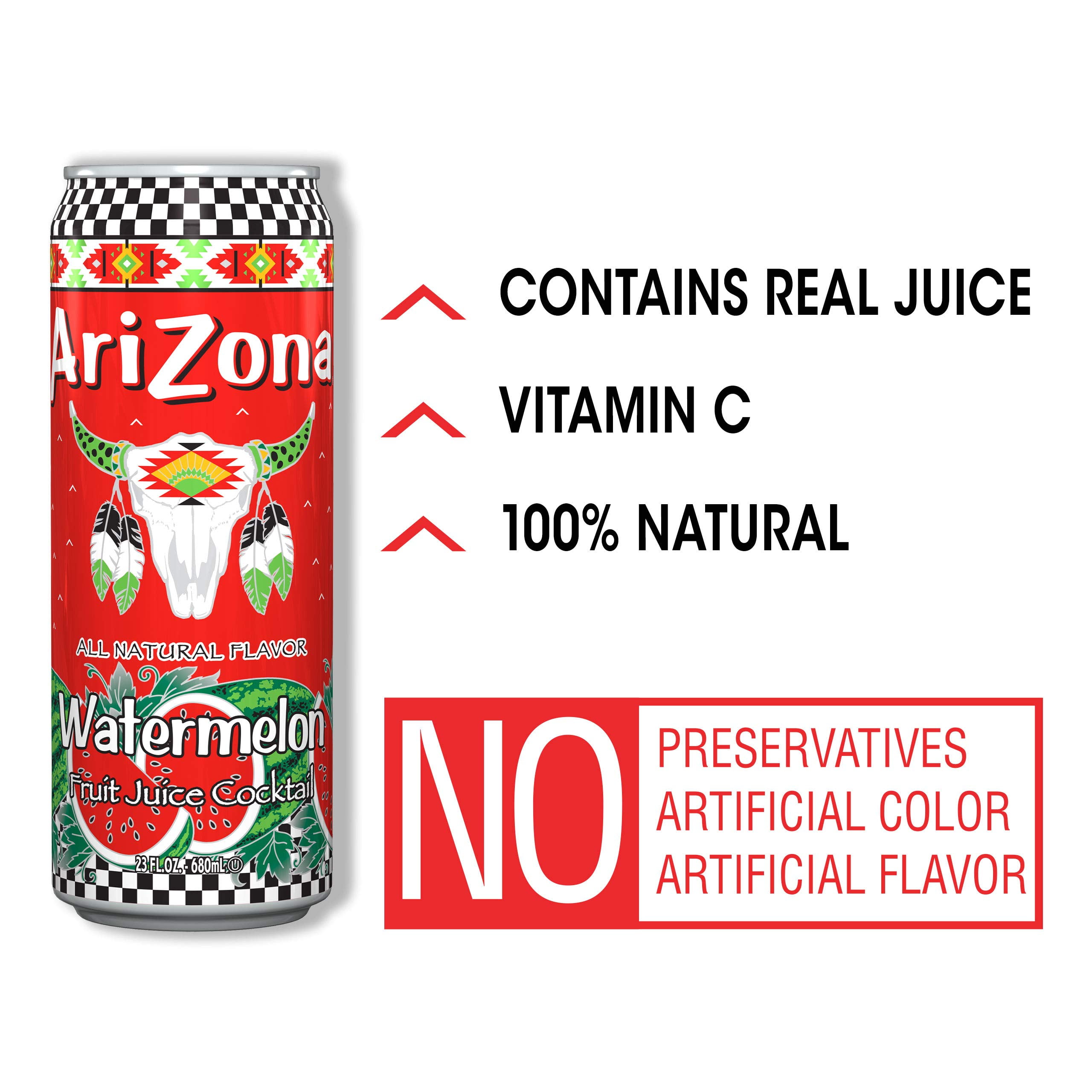 Arizona Watermelon Drink Big Can, 23 Fl Oz X Pack Of 12
