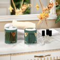 thumbnail image 4 of Yayeee 4 Pack Qtip Holder Bathroom Cotton Swab Canister with Lid Clear Dispenser Set, Beige Martini, 4 of 6