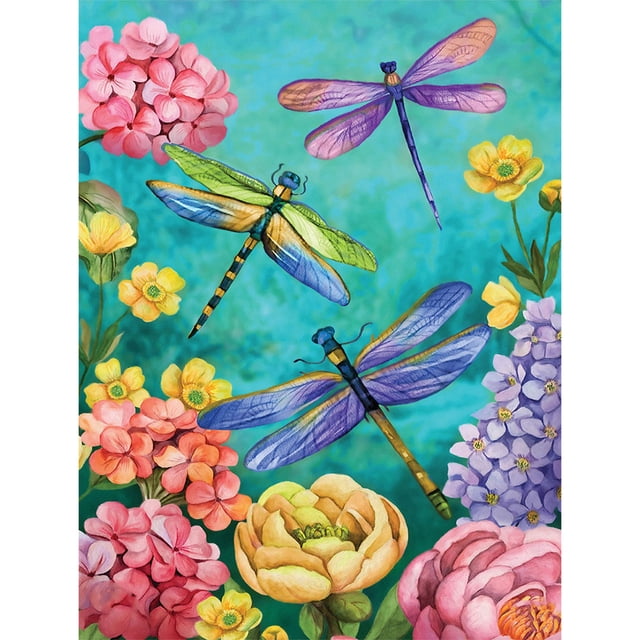 Cuadros Decorativos Libélula en pintura al óleo de flores por número DIY pintado a mano sobre lienzo Arte de la pared Decoración Likrtyny embutido en tela