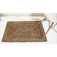 thumbnail image 3 of Rectangle Rug Natural Jute Rug Hand Braided Beige and Black Color Rounding Line Pattern Area Rug, 3 of 5