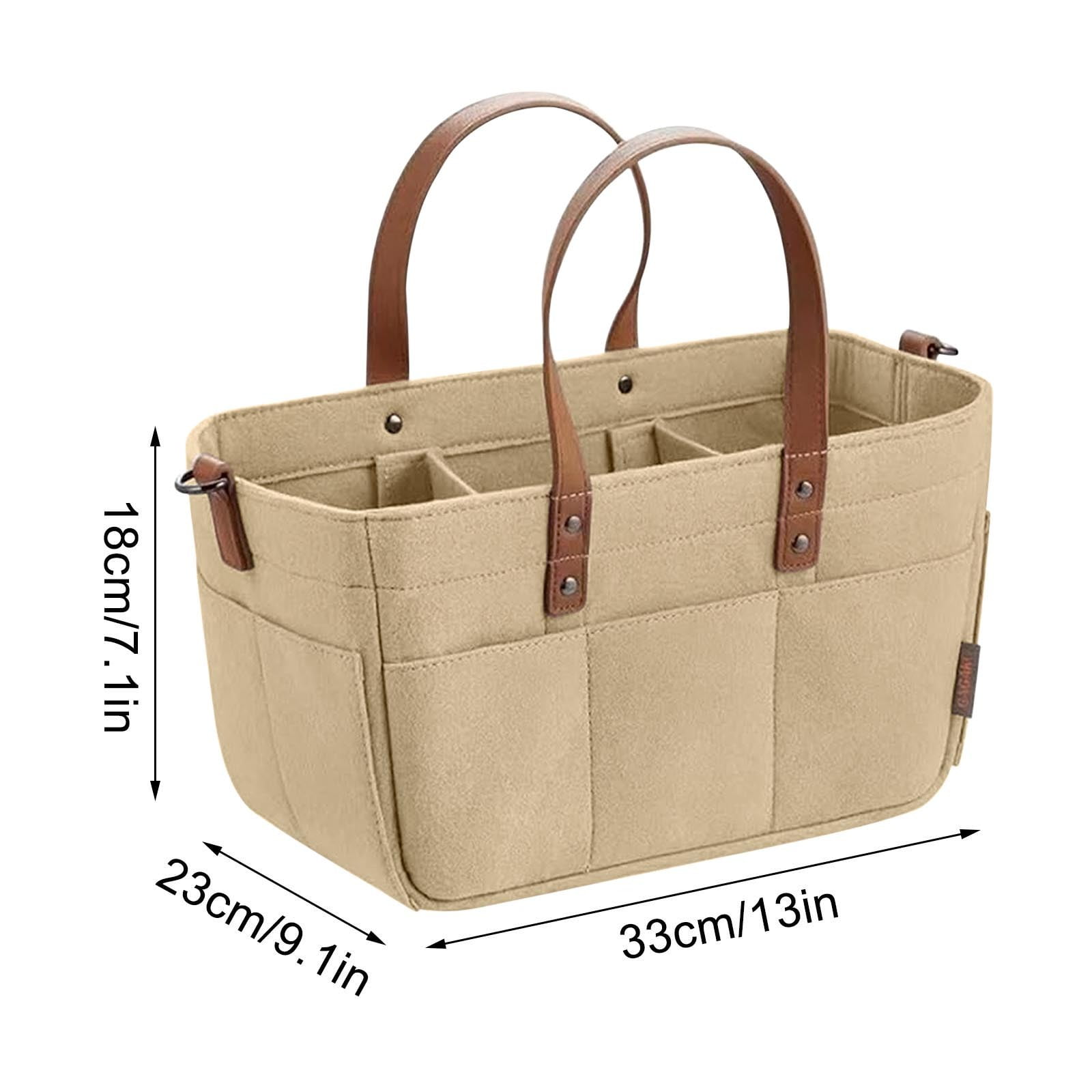 ddioayh 1PC Felt Diaper Bag Large Capacity, Water-Resistant Fabric with Multiple Compartments & Adjustable Strap, Lightweight Organizer for Travel, Outdoor Activities, and Home Storage Essentials