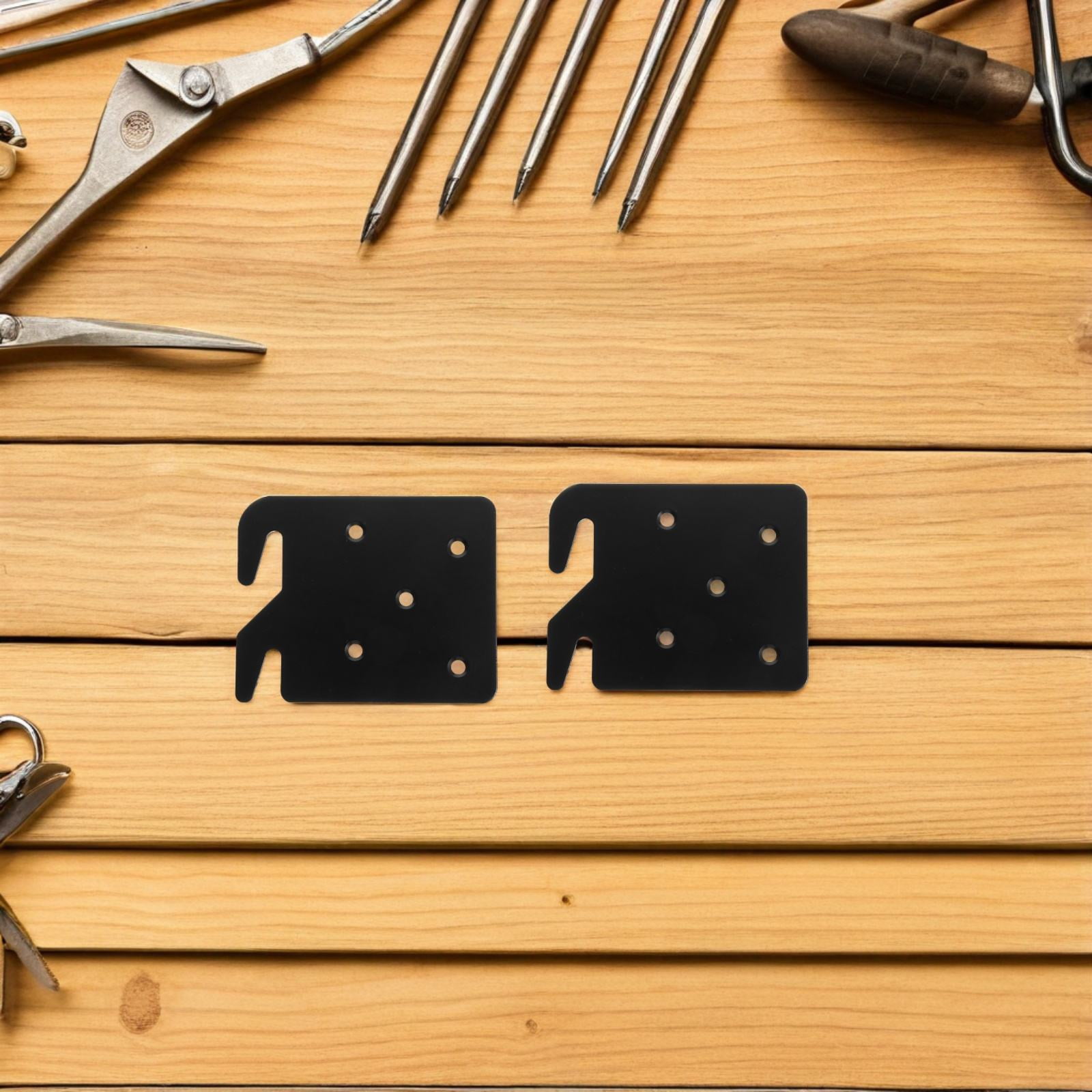 LOLIPPYY 2pcs Black Heavy Duty Bed Rail Hooks Replacement Hardware for Frames