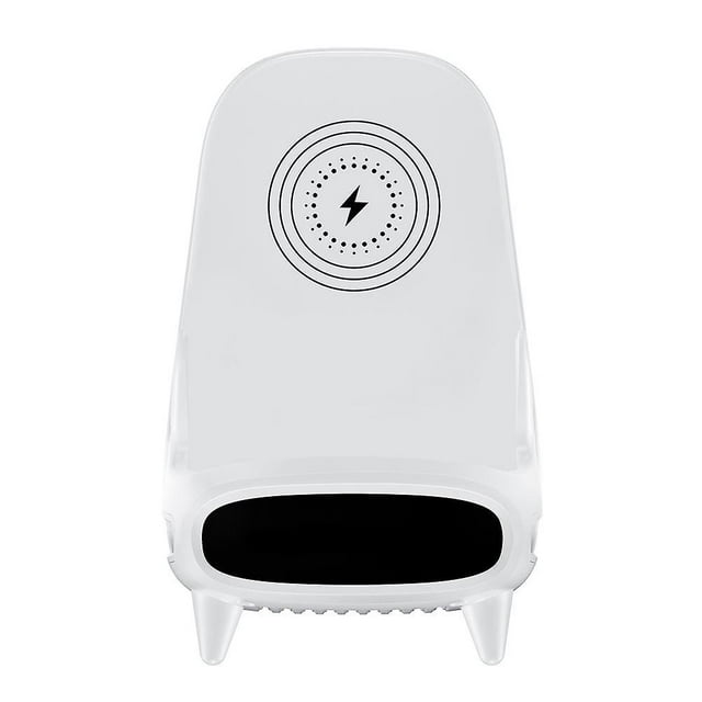 Mini chaise portable avec chargeur sans fil 15 W, station de charge sans fil, support de téléphone avec fonction haut-parleur musical