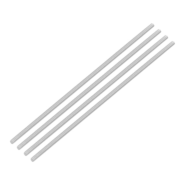 Unique Bargains 4Pack M3 x 140mm 0.5mm Pitch 304 Stainless Steel Fully Threaded Rod Bar Studs