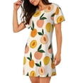 thumbnail image 2 of Xecao Peach1 for Women's Loose Nightgown Sleepwear Short Sleeves Shirt Casual Print Sleepdress, 2 of 6
