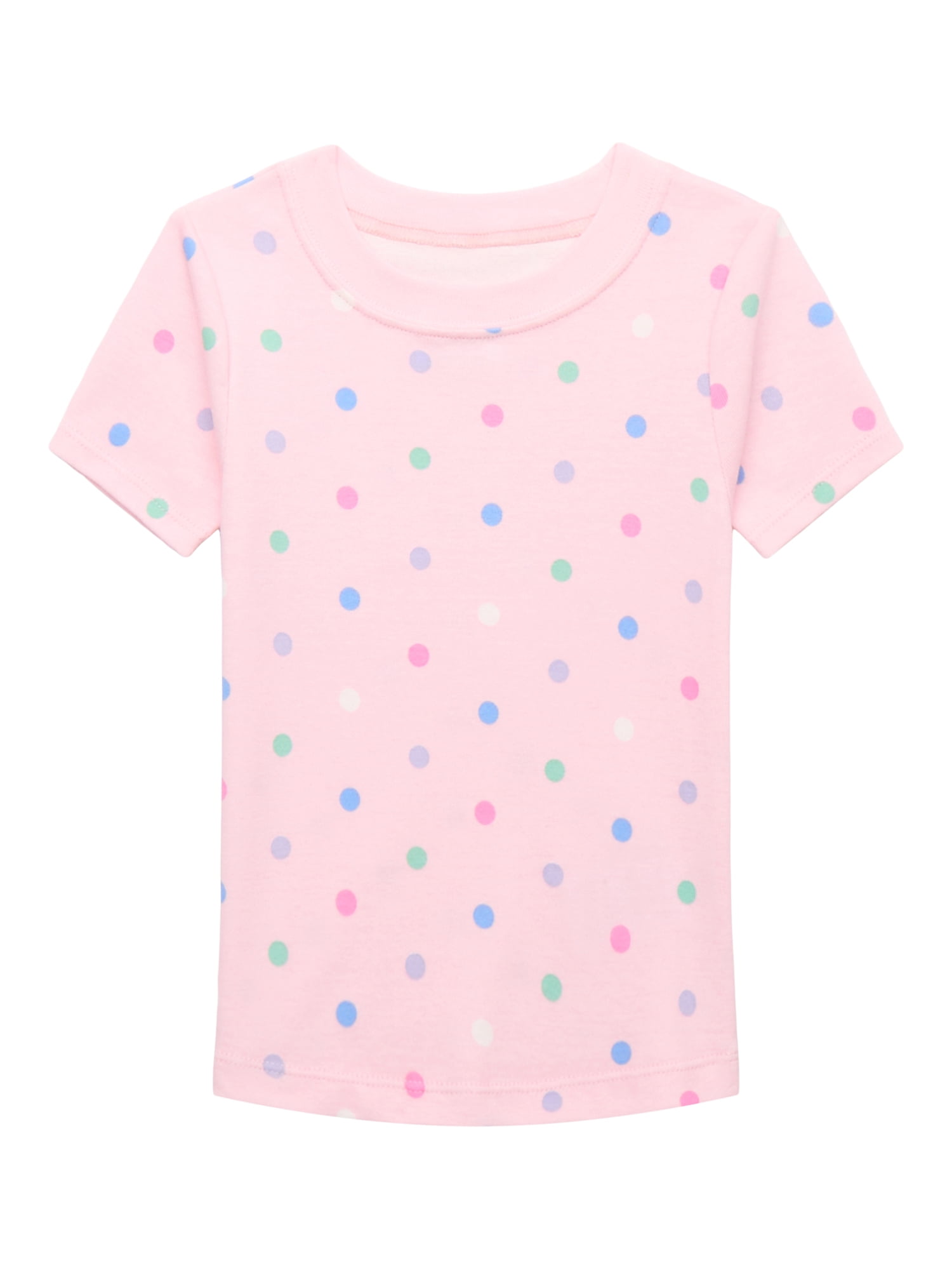 Wonder Nation Toddler Girls Cotton Sleep Tee and Pants Snug Fit Pajama Set, 6-Piece, Sizes 12M-5T