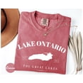 thumbnail image 5 of Lake Ontario Map T-shirt Lake Ontario Graphic Tee Great Lakes Apparel Travel Souvenir Tee Nautical Theme Top, 5 of 9
