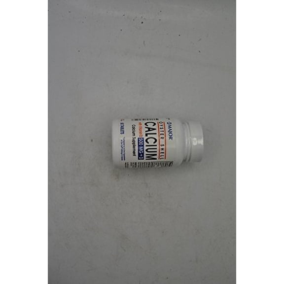 Major Oyster Shell Calcium with Vitamin D Supplement, 500 mg, 60 Count