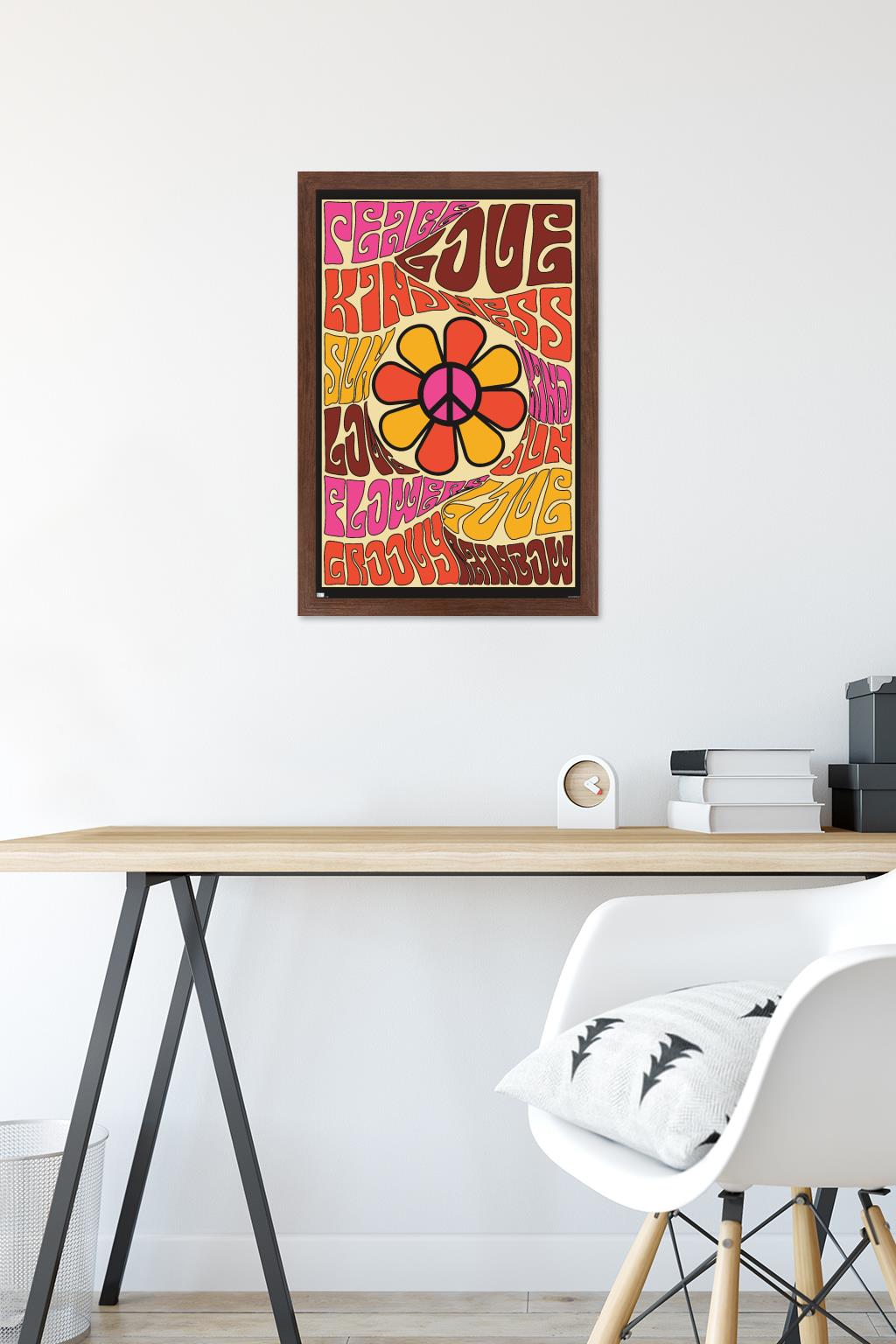 Peace, Love, and Kindness Wall Poster, 14.725" x 22.375" Framed