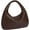 Coffee, variant on Women Woven Vegan Leather Handbag Retro Top-handle Shoulder Bag Handmade Tote Bag Dumpling Purse Hobo Bag