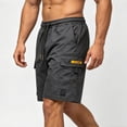thumbnail image 3 of Mens Hiking 7" Cargo Pants Multi-Pockets Elastic Drawstring Waist Outdoor Climbing Shorts Fathers Gifts, 3 of 4
