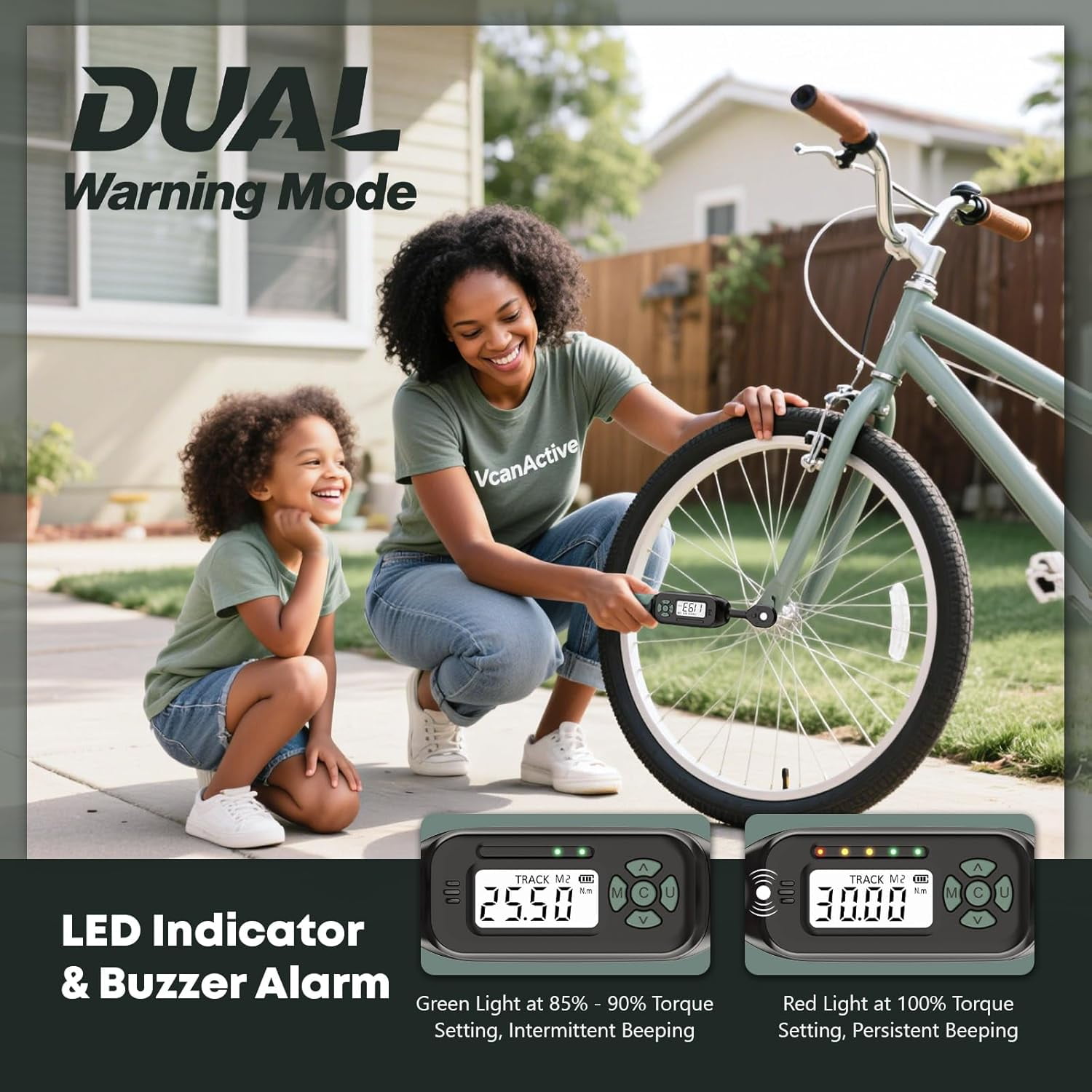 1/4 Drive Digital Torque Wrench, 1.1-22.2Ft.Lb, ±1% Accuracy with Buzzer, LED Indicator & Track Mode