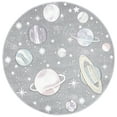 thumbnail image 2 of SAFAVIEH Carousel Kids World of Planets Area Rug, Gray/Lavender, 6'7" x 6'7" Round, 2 of 10
