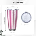 thumbnail image 3 of 20oz Car Cup Three-Piece Set Of Single Silver Edge No Smell Easy To Carry Heat Preservation For Daily Car Sports Travel Pink Stripe_2, 3 of 8
