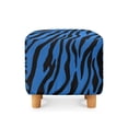 thumbnail image 2 of SCRAWLGOD Zebra Print Blue Black Stretch Ottoman Cover, Ottoman Slipcover Square, Soft Foot Stool Cover Protector, Dust Proof Furniture Protector with Elastic Bottom, 2 of 7
