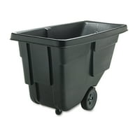 Rubbermaid Commercial Tilt Truck, Rectangular, Plastic w Steel Frame, 300lb Cap, Black