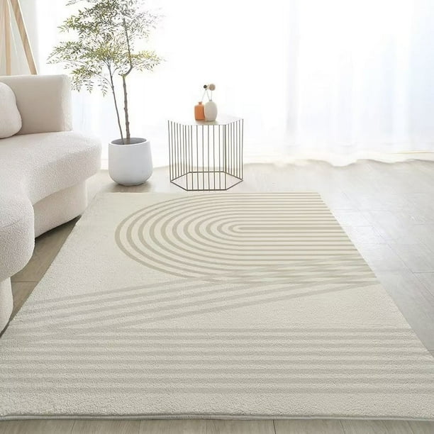 Xiao Hua Alfombra de baño de felpa peluda y antideslizante, lavable a máquina, color blanco, 61 x 40 cm