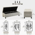 thumbnail image 3 of HOMCOM Linen Fabric Wood Feet Entry Bench, Contemporary Home Decor Beige, 3 of 10
