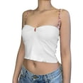thumbnail image 4 of Musuos Women's Summer Camisole Sleeveless Slim Fit Halter Crop Tops, White, 4 of 6
