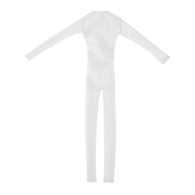 Ropa 1/6 Sunnimix Conjunto de Ropa Ajustada de Manga Larga para Mujer PU Blanco