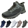 thumbnail image 2 of NOKIO Men Knit Walking Sneakers Breathable Wide Toe Athlet𝗂c Shoes with Adjustable Elastic Strap, Non-S𝗅ip Durab𝗅e Hiking Shoes Summer Lightweight Running Shoes for Back to College, 2 of 7