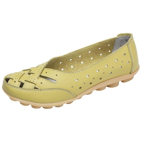 

Yoslce Women s Sandals Women s Shoes Lady Flats Sandals Leather Ankle Casual Slipper Soft Shoes Green 44
