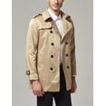 thumbnail image 6 of SSLR Men's Double Breasted Trench Coat Stylish Belted Windbreaker, 6 of 8