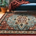 thumbnail image 3 of Sonoro Kate 5x7 Area Rugs for Living Room Bedroom, Non Slip Boho Machine Washable Indoor Floor Carpet, Red, 3 of 8
