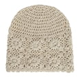 thumbnail image 3 of Fgnfyis Women Crochet Slouchy Hat Handmade Knit Cutout Summer Floral Bucket Cap Bohemian Hats for Women Beige, 3 of 5