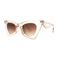thumbnail image 1 of Wave Arm Squared 80s Geometric Cat Eye Mod Sunglasses Peach Brown, 1 of 4