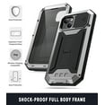 thumbnail image 3 of Compatible with iPhone 13 Case with Built-in Glass Screen Protector, Allytech Full Body Shockproof Life Waterproof Kickstand Slide Camera Lens Protective Case for iPhone 13 5G 6.1" 2021, Silver, 3 of 5