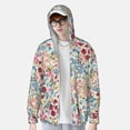 thumbnail image 4 of Goofa Trendy Floral Design Printed Women's UPF 50+ Sun Protection Hoodie Jacket Lightweight Long Sleeve Sun Shirt for Women with Pocket Hiking Outdoor-X-Large, 4 of 9