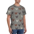 thumbnail image 4 of Yiaed Rooster Print Mens Short Sleeve Tight Fit T-Shirt, Crewneck Casual Tee-X-Large, 4 of 5