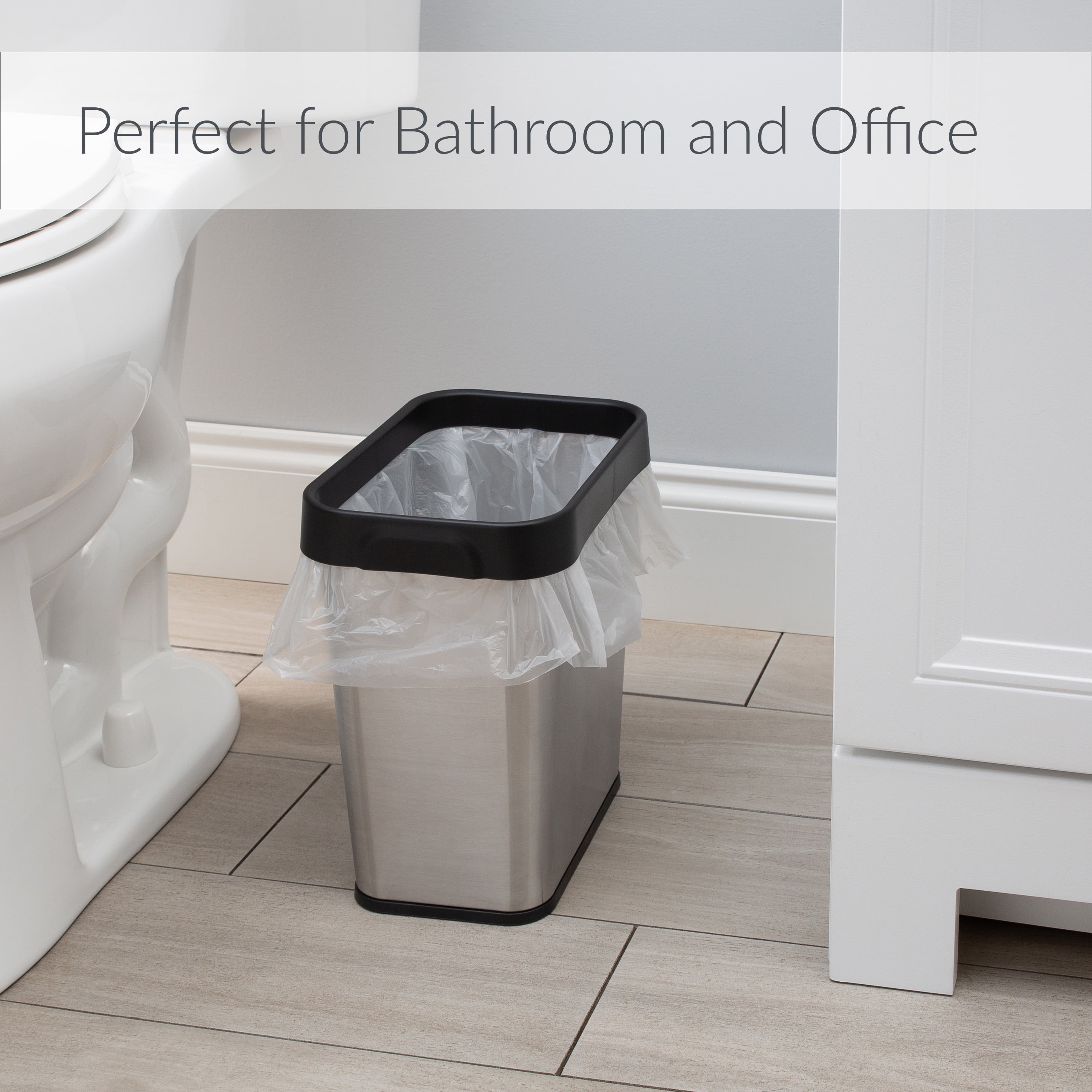 Bath Bliss 8 Liter Stainless Steel Trash Can