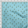 thumbnail image 3 of oneOone Polyester Lycra Aqua Blue Fabric Leaves & Flower Floral Quilting Supplies Print Sewing Fabric By The Yard 56 Inch Wide, 3 of 4