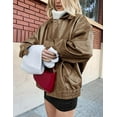 thumbnail image 6 of PRETTYGARDEN Women's Faux Leather Motorcycle Jacket Trendy Fall Spring Clothes Oversized Zip Up Winter Coat Outerwear, 6 of 10