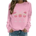 thumbnail image 4 of Gytharion Christmas Sweatshirts for Women Funny Casual Christmas Wine Glass Graphic Pullover Top Loose Cozy Rhinestones Long Sleeved Crew Neck Winter Xmas Sweatshirt, 4 of 6