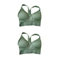 thumbnail image 1 of Thinsony Supportive Sports Bra Yoga Crop Top Vest for Workouts Green L 2Set, 1 of 6