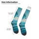 thumbnail image 2 of Fotbe Turquoise Ocean Reflection Calcetas Divertidas Estampadas para Hombre y Mujer, Calcetas de Algodón hasta la Rodilla para Caminar, Correr, Enfermería y Embarazo, 2 of 6