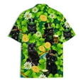 thumbnail image 4 of St Patrick Shamrock Black Cat Hawaiian Shirt For Men Gifts For Cat Lovers Mens Hawaiian Shirts Short Sleeve Button Down Shirt, 4 of 7