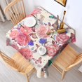 thumbnail image 2 of Pioneer Flower Floral Print Pattern Square Tablecloth,Waterproof Square Table Cover,Wipeable Spillproof Washable Table Cover for Home Kitchen Party Decor 60"x60"(152x152cm), 2 of 6