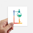 thumbnail image 1 of Heated Round Bottomed Flask Chestry Sticker Square Waterproof Stickers Wallpaper Car Decal, 1 of 1
