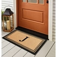 thumbnail image 3 of A1HC Black/Beige 18 in x 30 in Front Door Mat Coir PVC Classic Border Entryway Mat Heavy Duty Boot Scrapper Monogrammed Doormat, 3 of 7