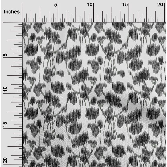 oneOone Cotton Flex Fabric Floral Ikat Print Sewing Fabric BTY 40 Inch Wide