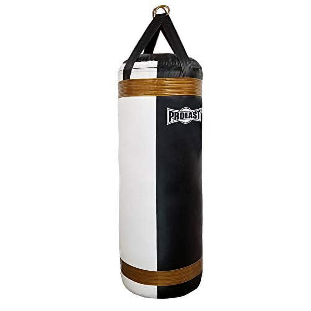 PROLAST Luxury Heavy Bag for Punching and Kicking, 4ft XL 135 LB Punching Bag- Great for Boxing, MMA and Muay Thai. (White and Black)