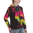 thumbnail image 6 of Salouo Flamingo And Palm Trees At Sunset Pattern Hoodie Sweatshirts for Women, Autumn Pullover Hoodie Workout Sweat Women's Long Sleeve Preppy Sweatshirts-X-Large, 6 of 7
